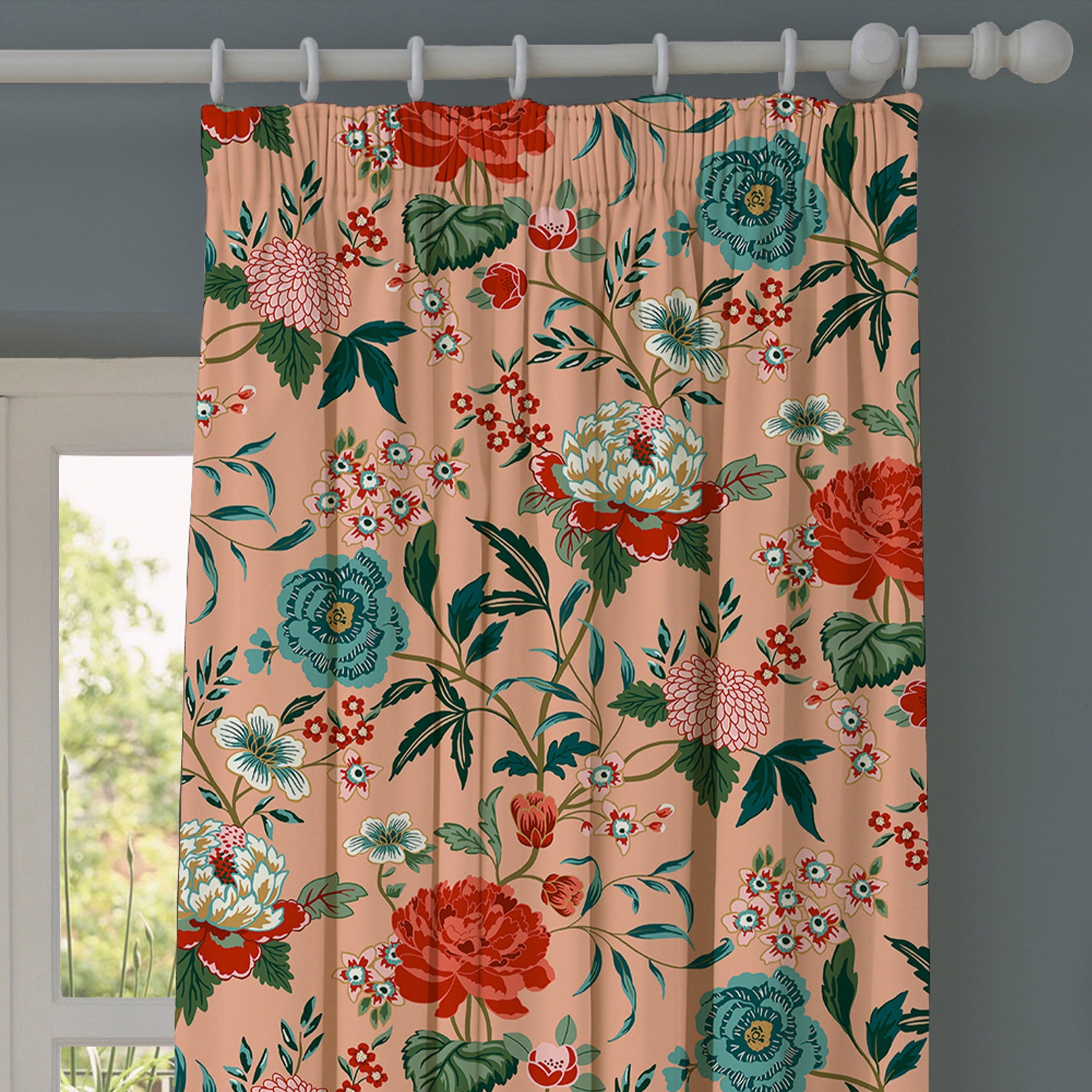 Azalea Pink Floral Fabric Sample