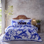 Azzurro Printed Cotton Duvet Cover Set