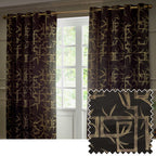 Bamboo Jacquard Room Darkening Eyelet Curtains
