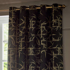 Bamboo Jacquard Room Darkening Eyelet Curtains