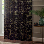 Bamboo Jacquard Room Darkening Eyelet Curtains