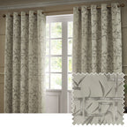 Bamboo Jacquard Room Darkening Eyelet Curtains