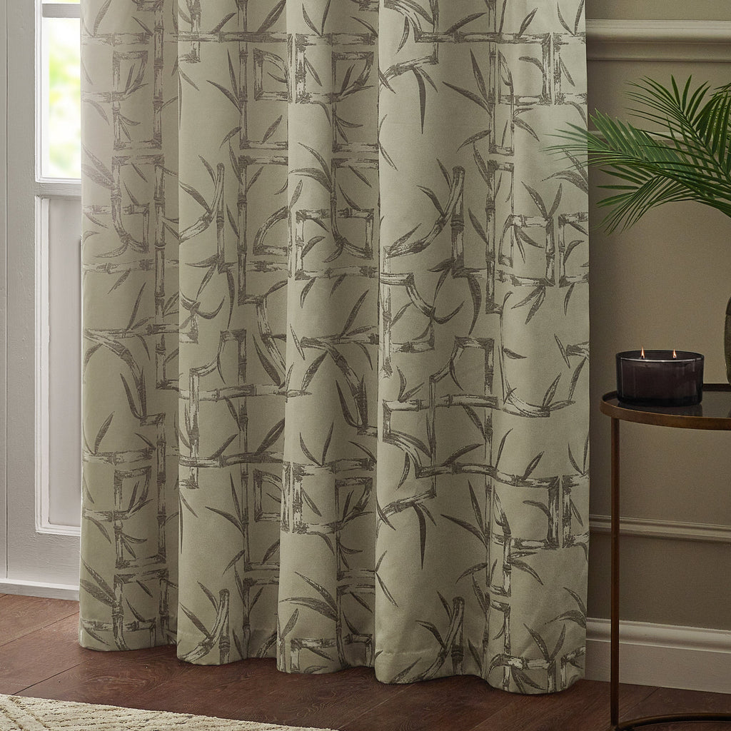 Bamboo Jacquard Room Darkening Eyelet Curtains