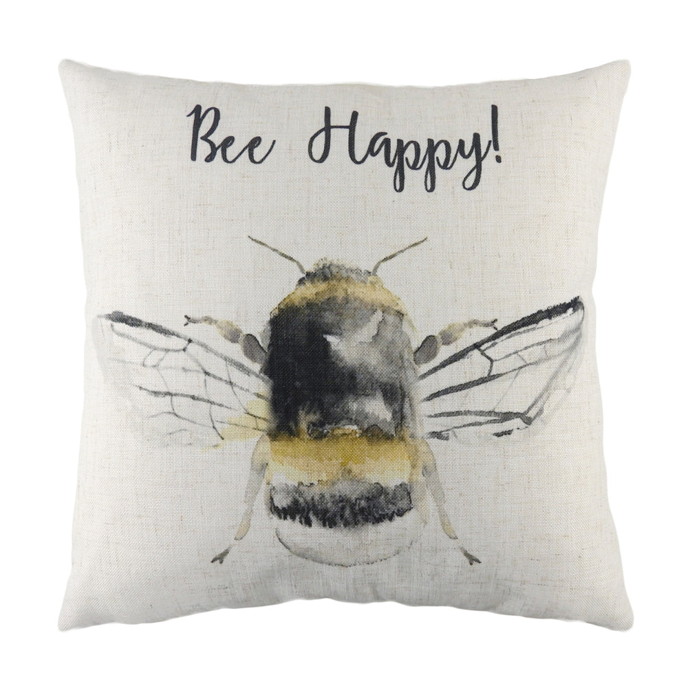 Bee Happy Printed Cushion