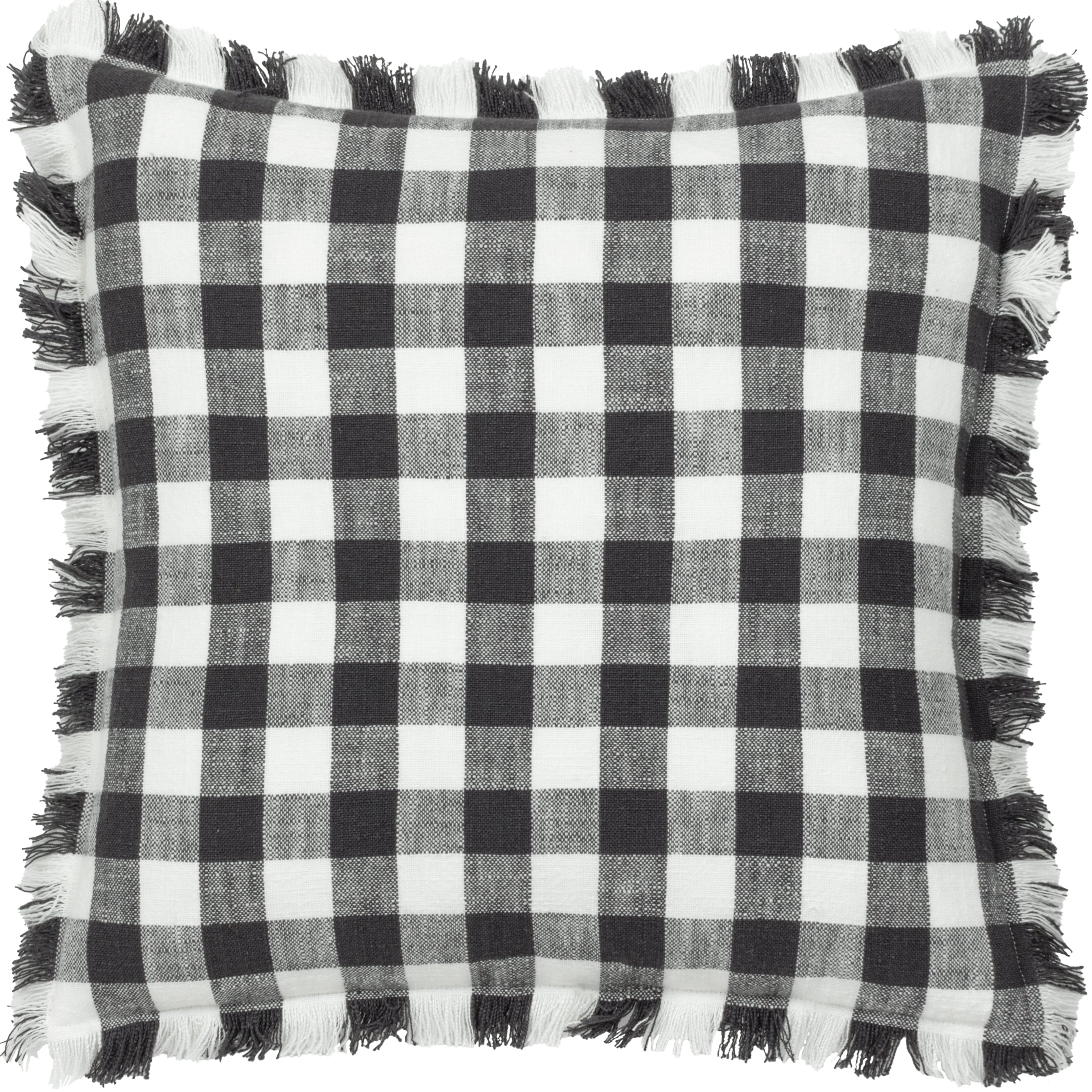 Barton Check Fringed Cushion
