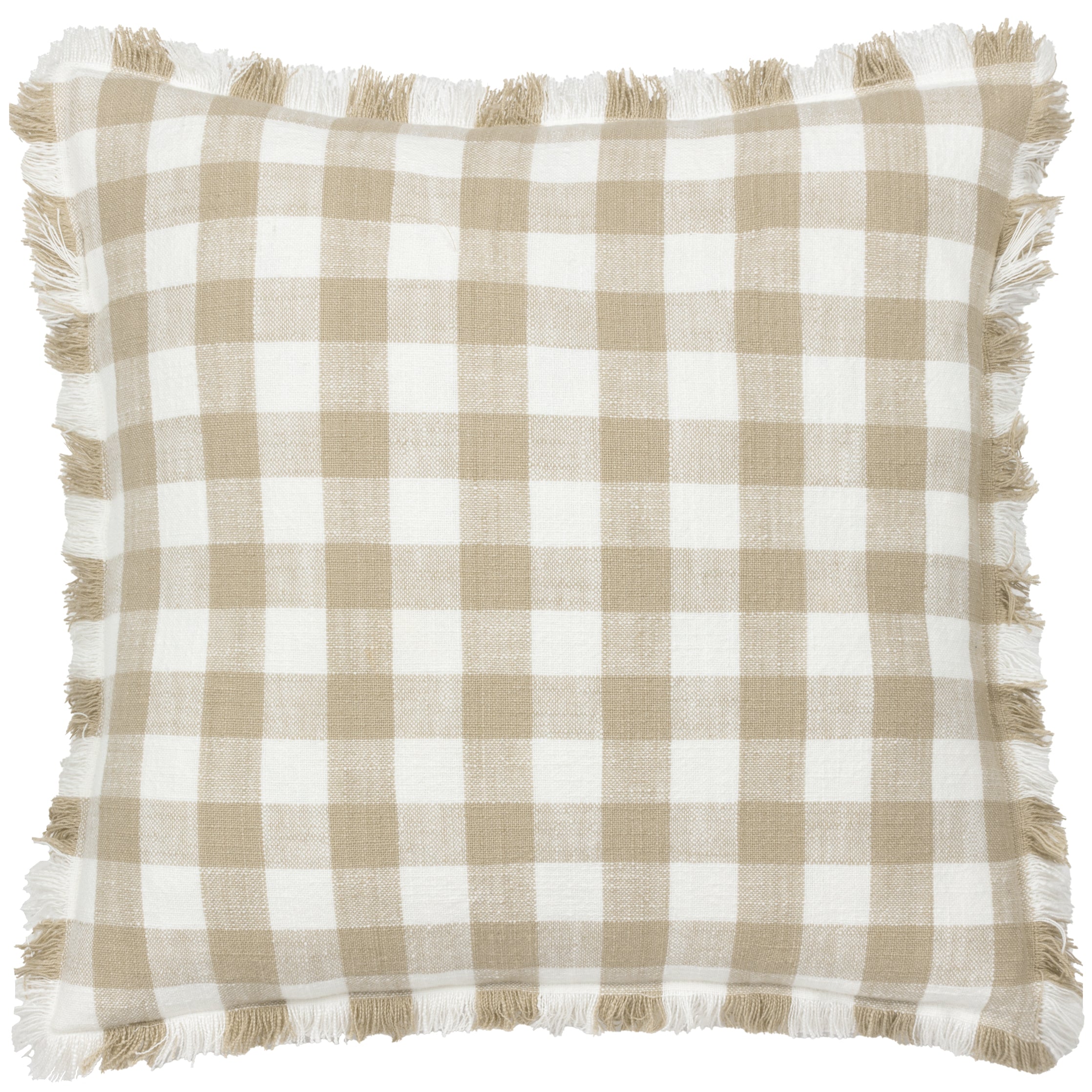 Barton Check Fringed Cushion