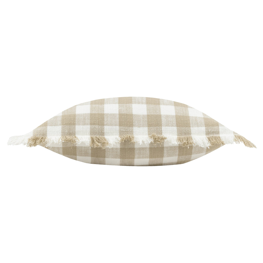 Barton Check Fringed Cushion