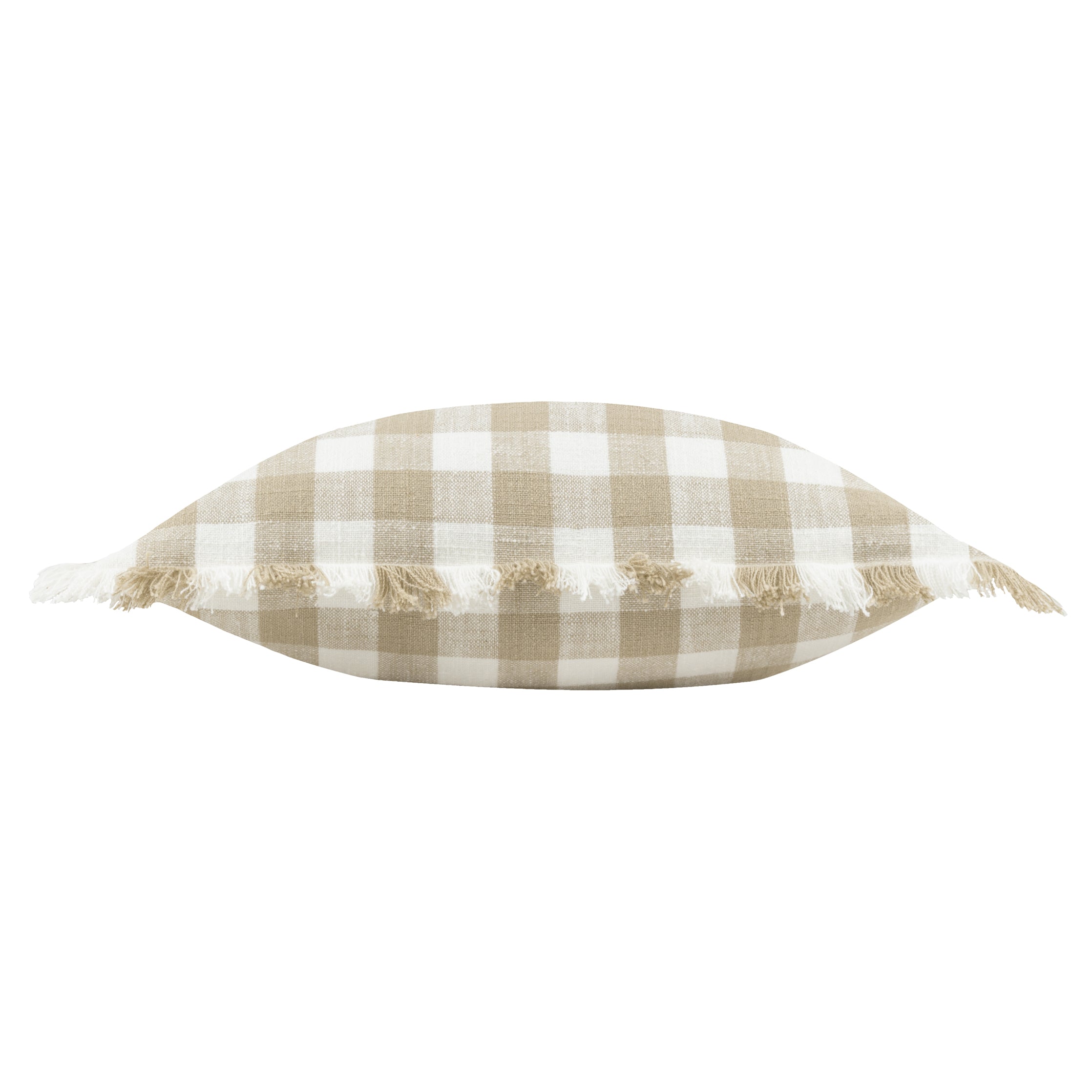 Barton Check Fringed Cushion