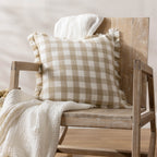 Barton Check Fringed Cushion