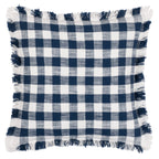 Barton Check Fringed Cushion