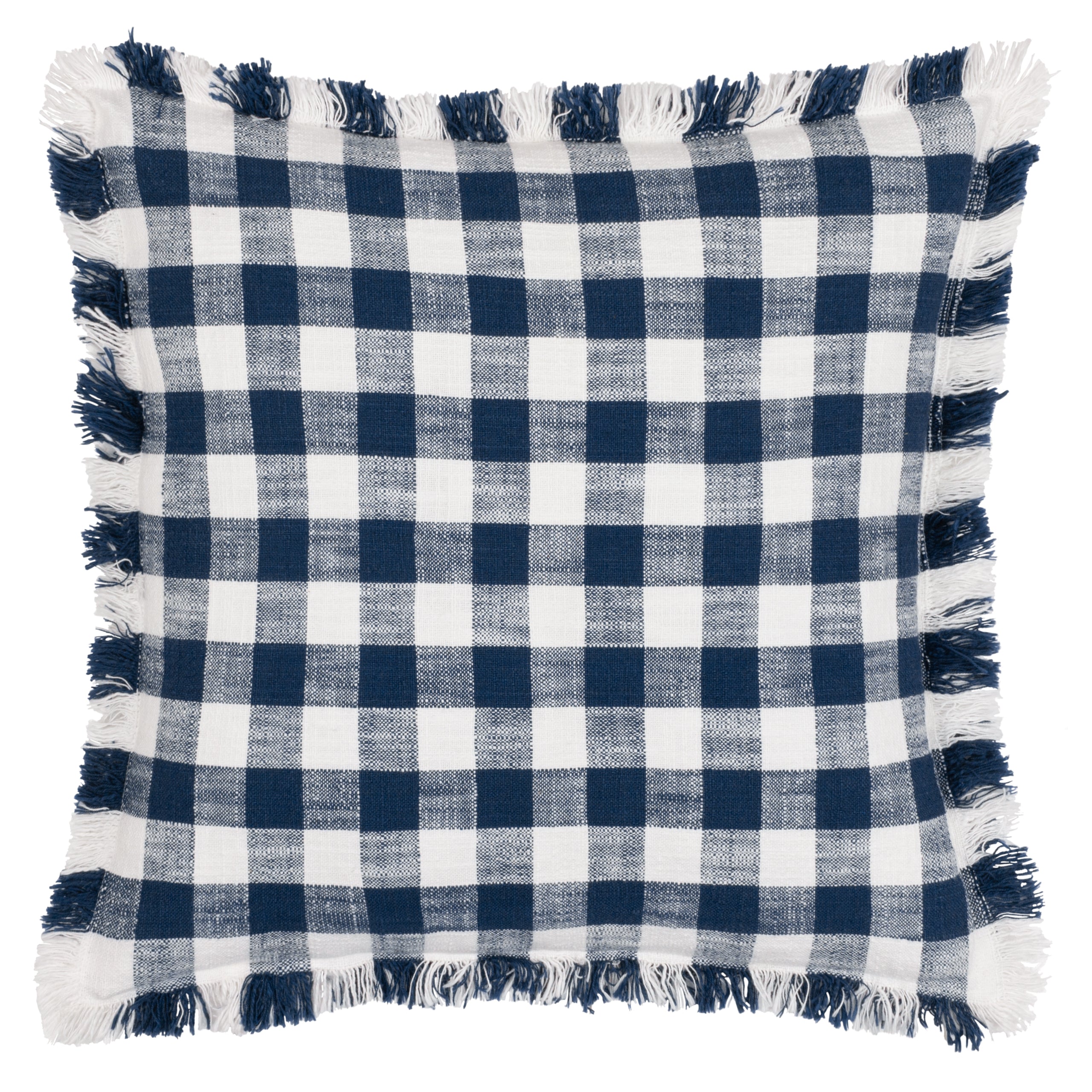Barton Check Fringed Cushion