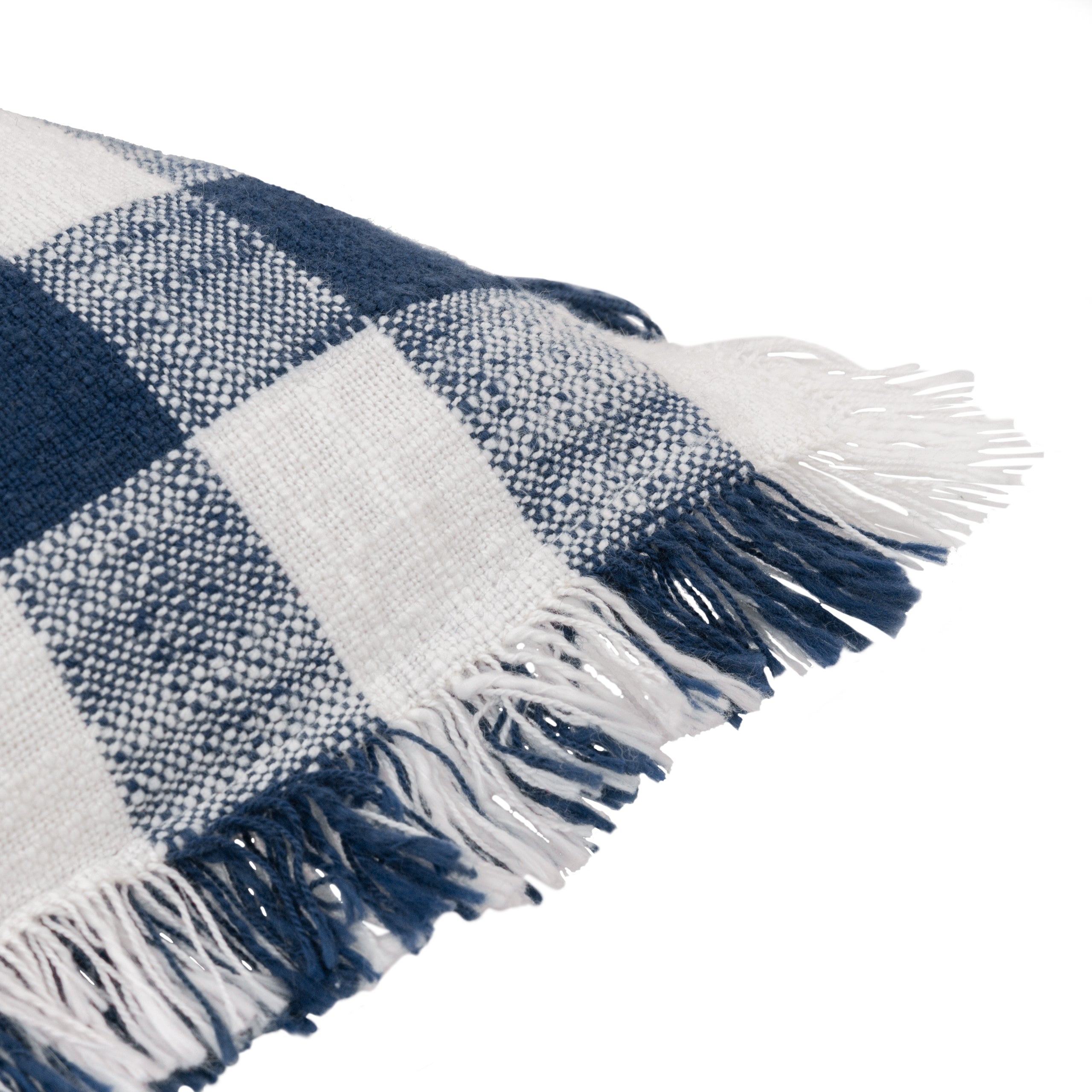 Barton Check Fringed Cushion