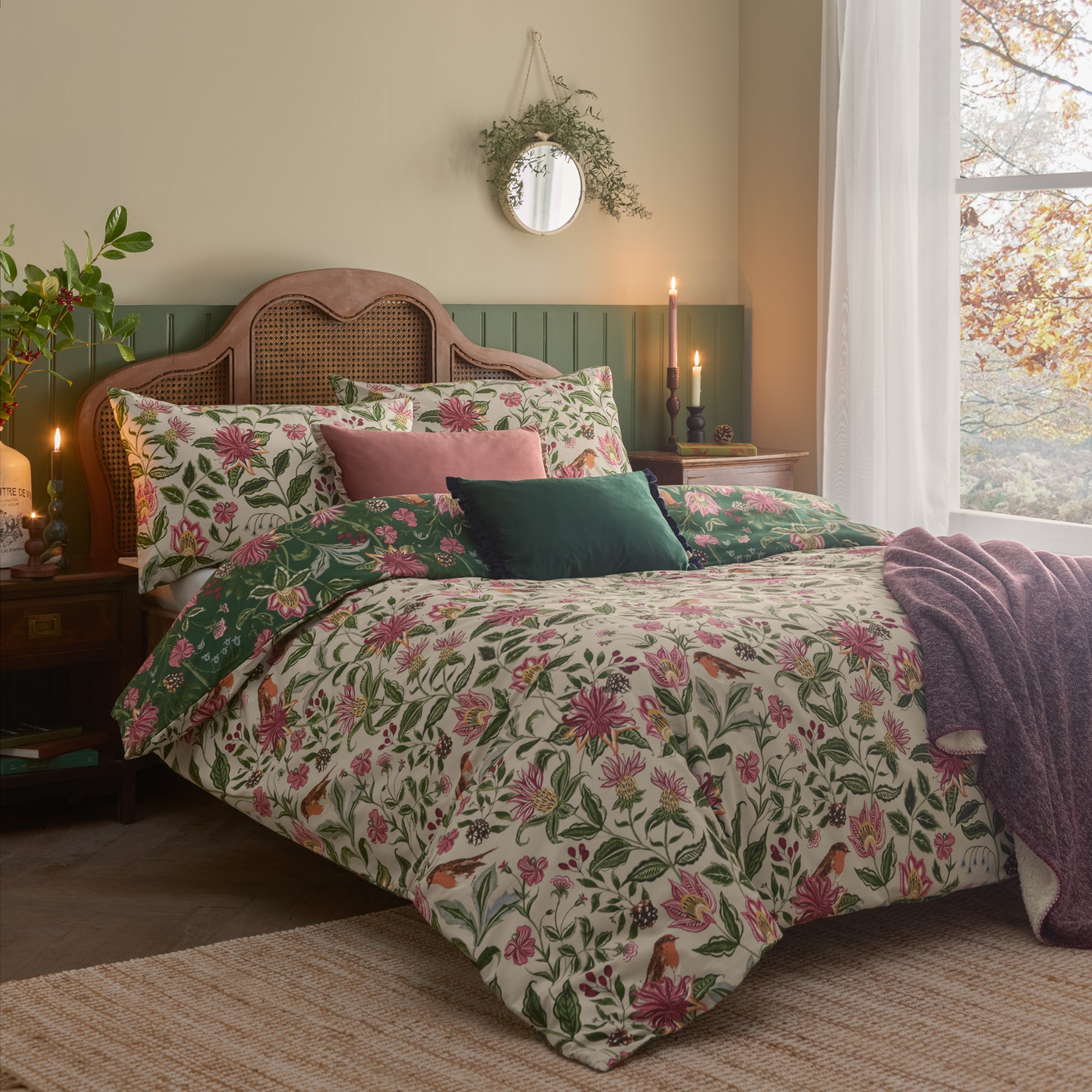 Beatrice Reversible Floral Duvet Cover Set