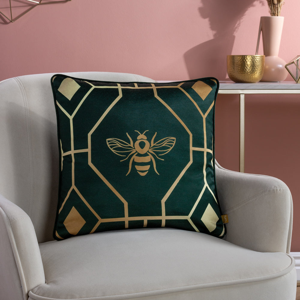 Bee Deco Geometric Cushion