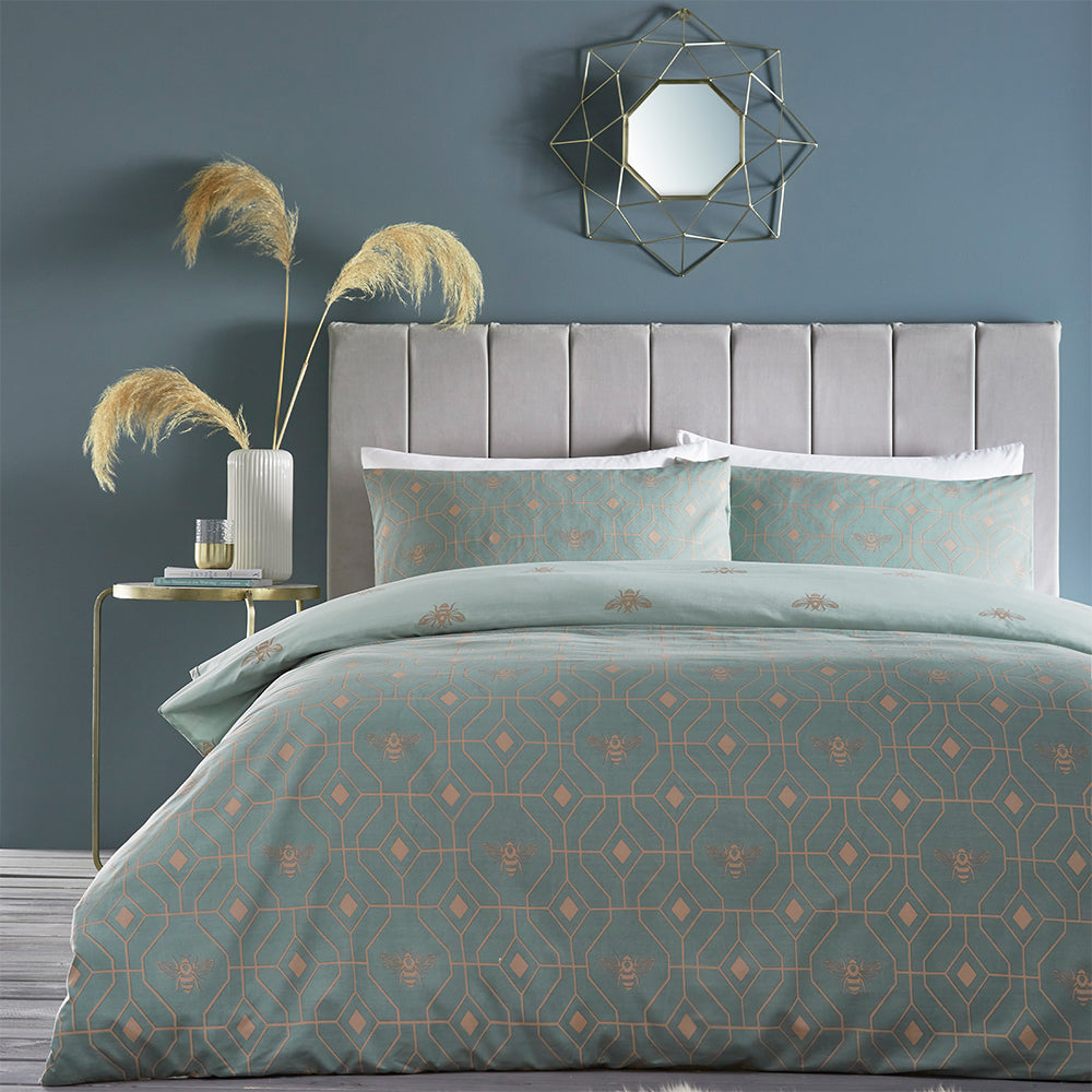Bee Deco Geometric Duvet Cover Set