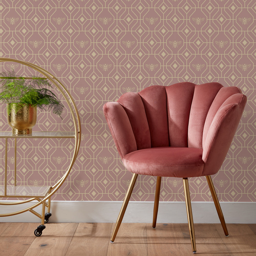 Bee Deco Gold Foil Wallpaper