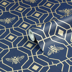 Bee Deco Gold Foil Wallpaper