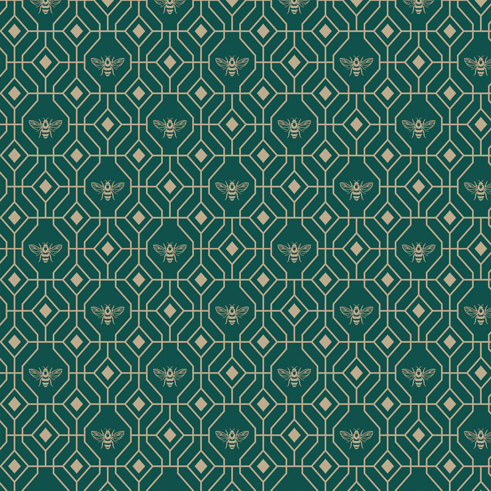 Bee Deco Gold Foil Wallpaper
