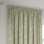 Bella Floral 100% Cotton Lined Pencil Pleat Curtains