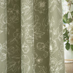 Bella Floral 100% Cotton Lined Pencil Pleat Curtains