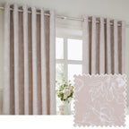 Bella Floral 100% Cotton Lined Eyelet Curtains