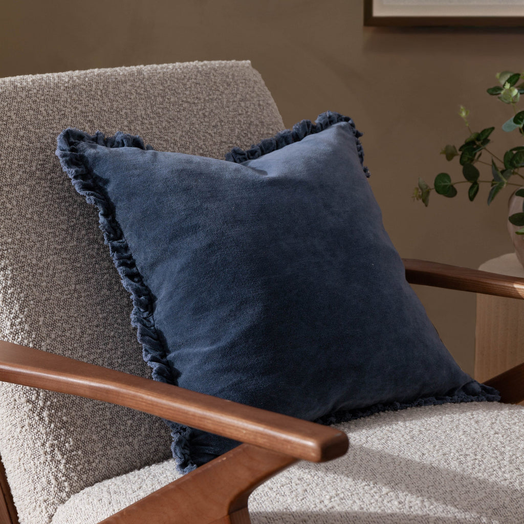 Bertie Washed Cotton Velvet Cushion