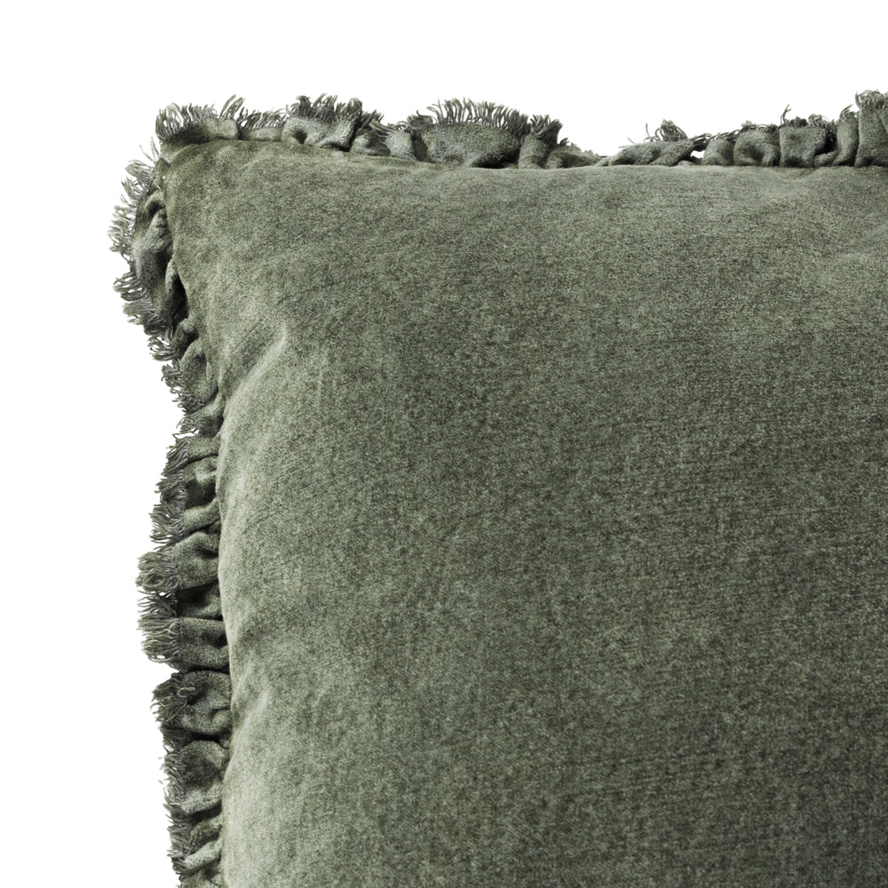 Bertie Washed Cotton Velvet Cushion