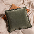 Bertie Washed Cotton Velvet Cushion