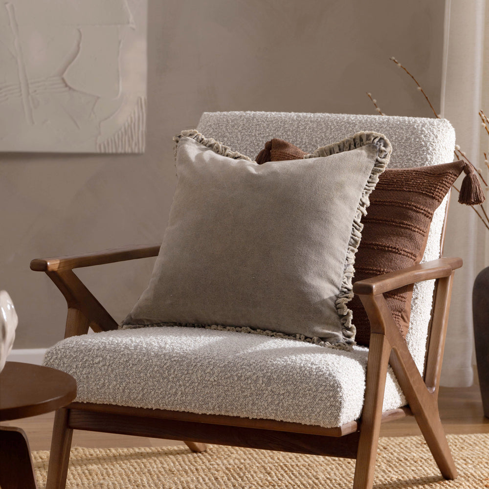 Bertie Washed Cotton Velvet Cushion