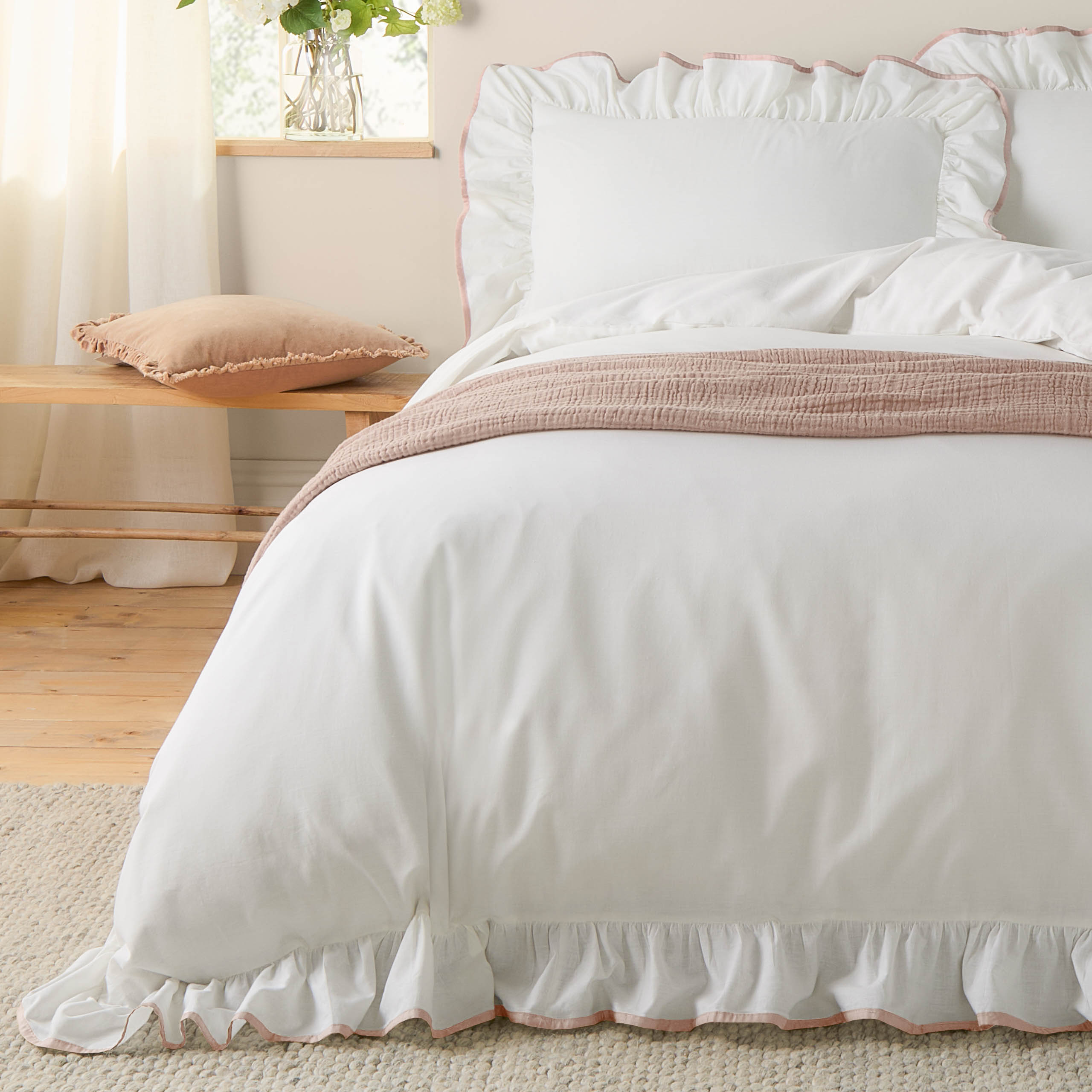 Blousey Cotton Ruffle Duvet Cover Set