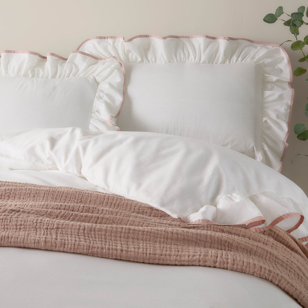 Blousey Ruffled Cotton Pillowcase Pair