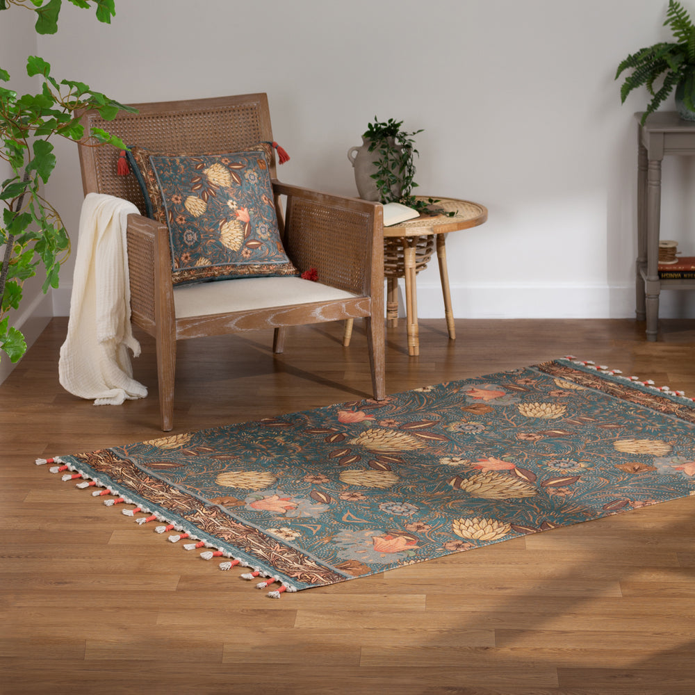 Bolais Floral Tasselled Indoor Rug