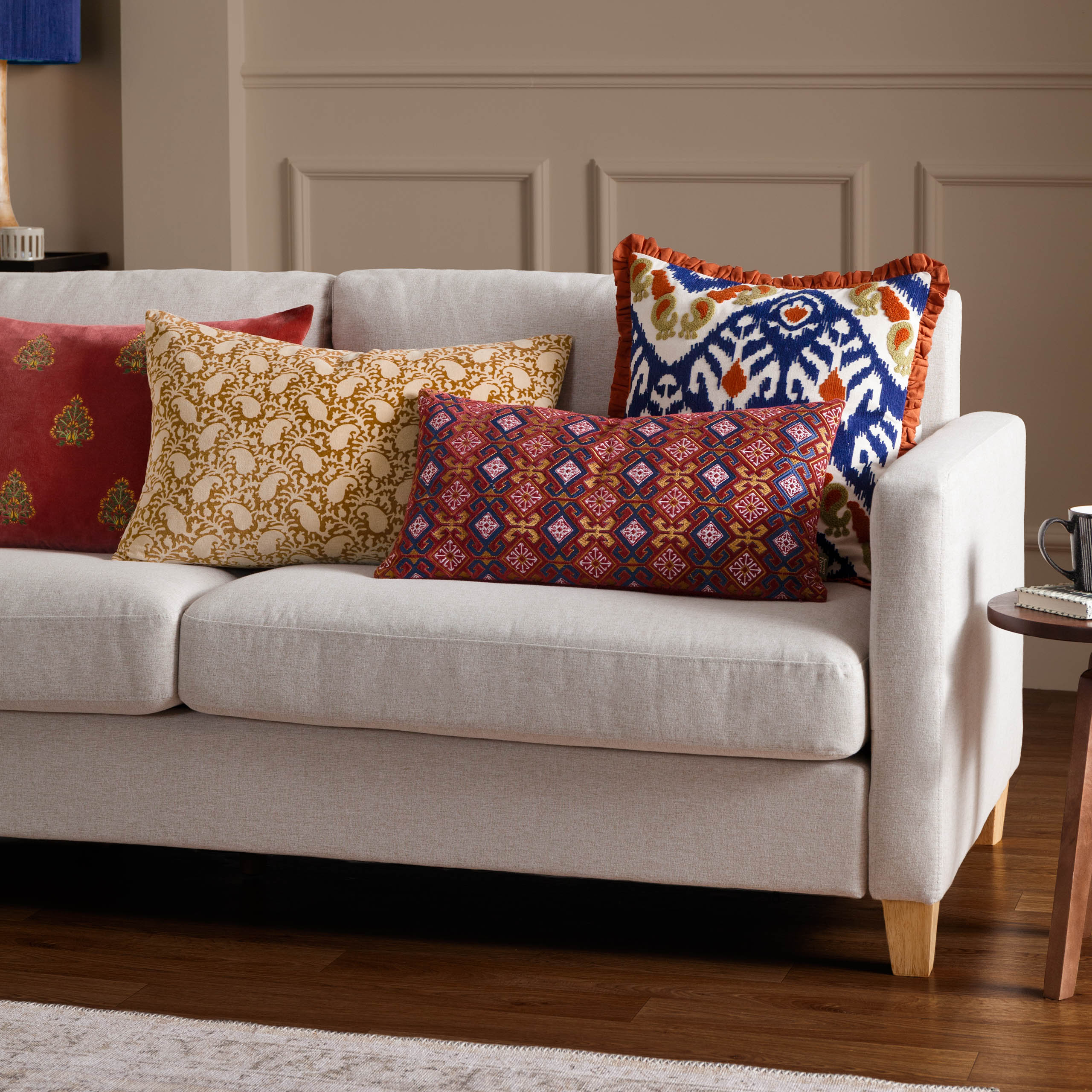 Boteh Printed Velvet Cushion