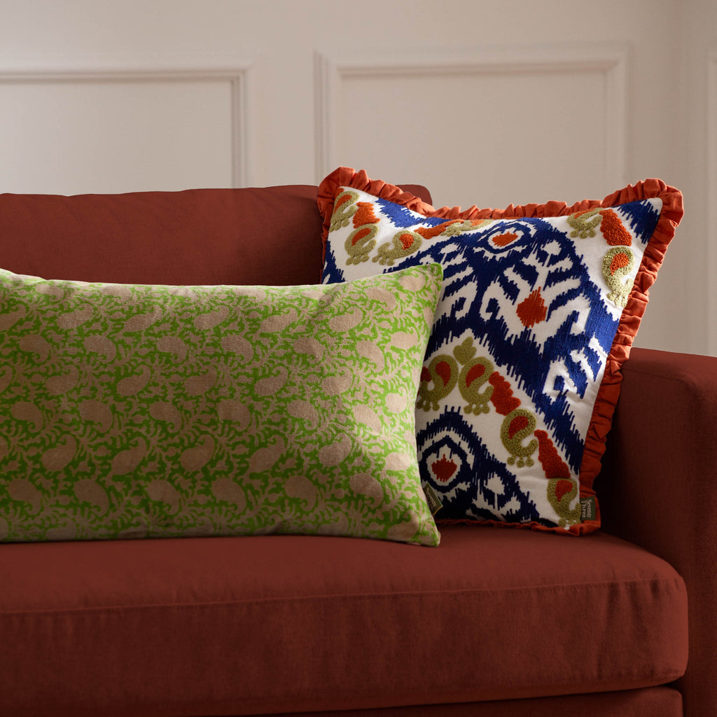 Boteh Printed Velvet Cushion