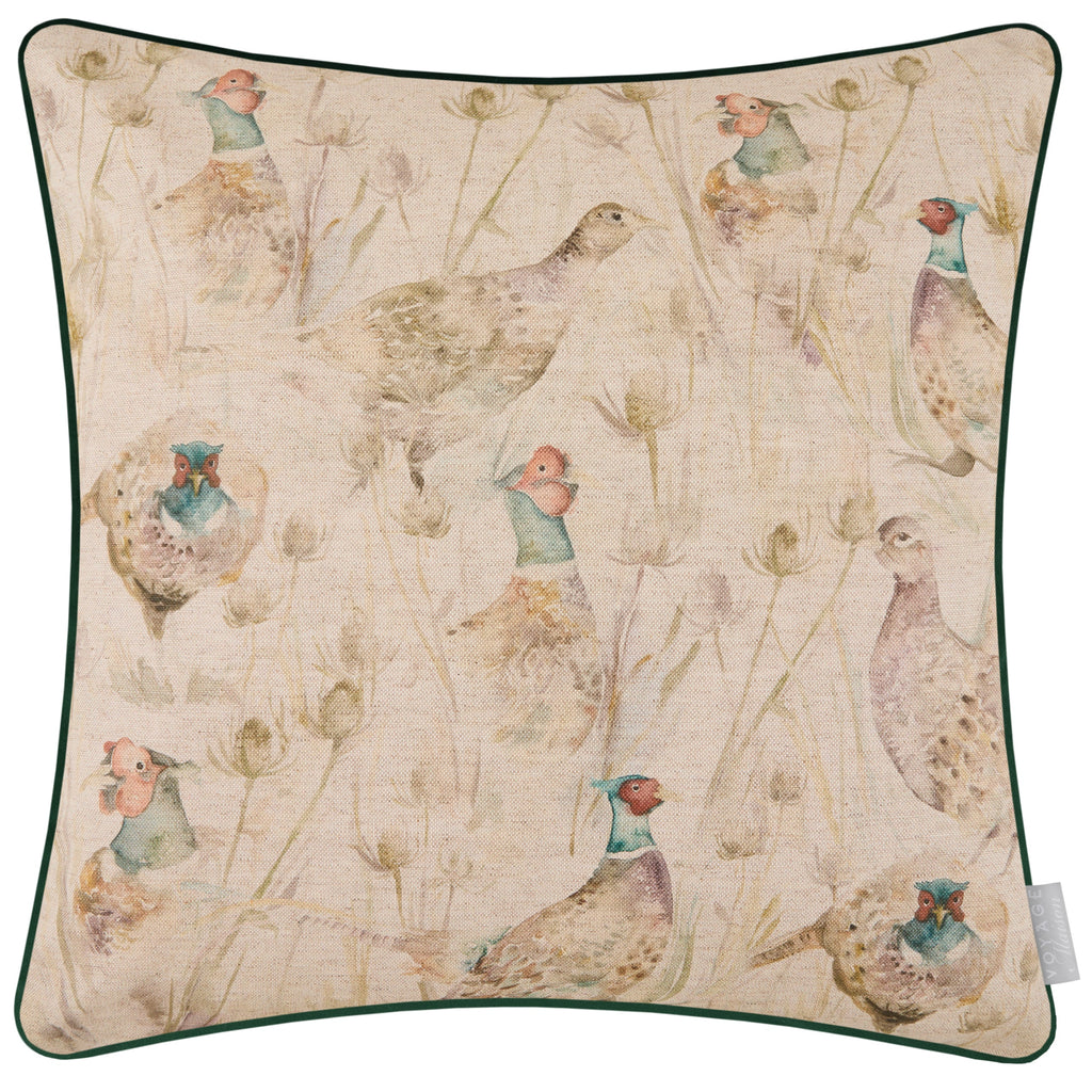 Bowmont Pheasant Printed Piped Cushion