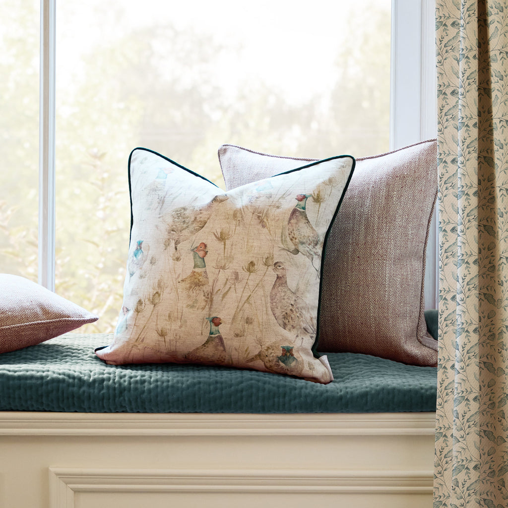 Bowmont Pheasant Printed Piped Cushion