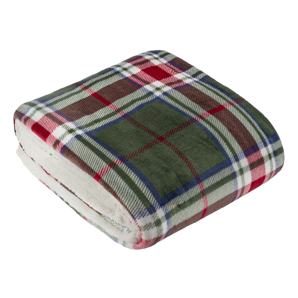 Braemar Check Sherpa Fleece Throw