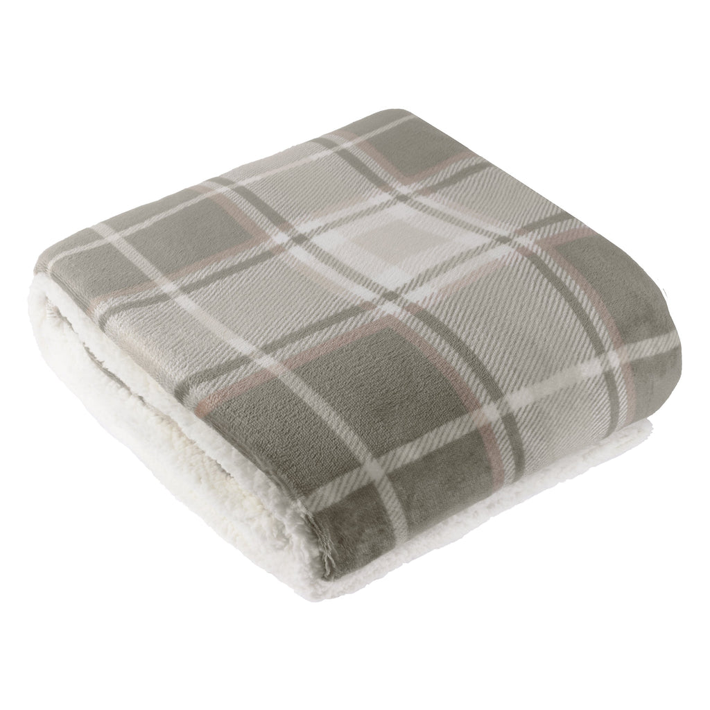 Braemar Check Sherpa Fleece Throw