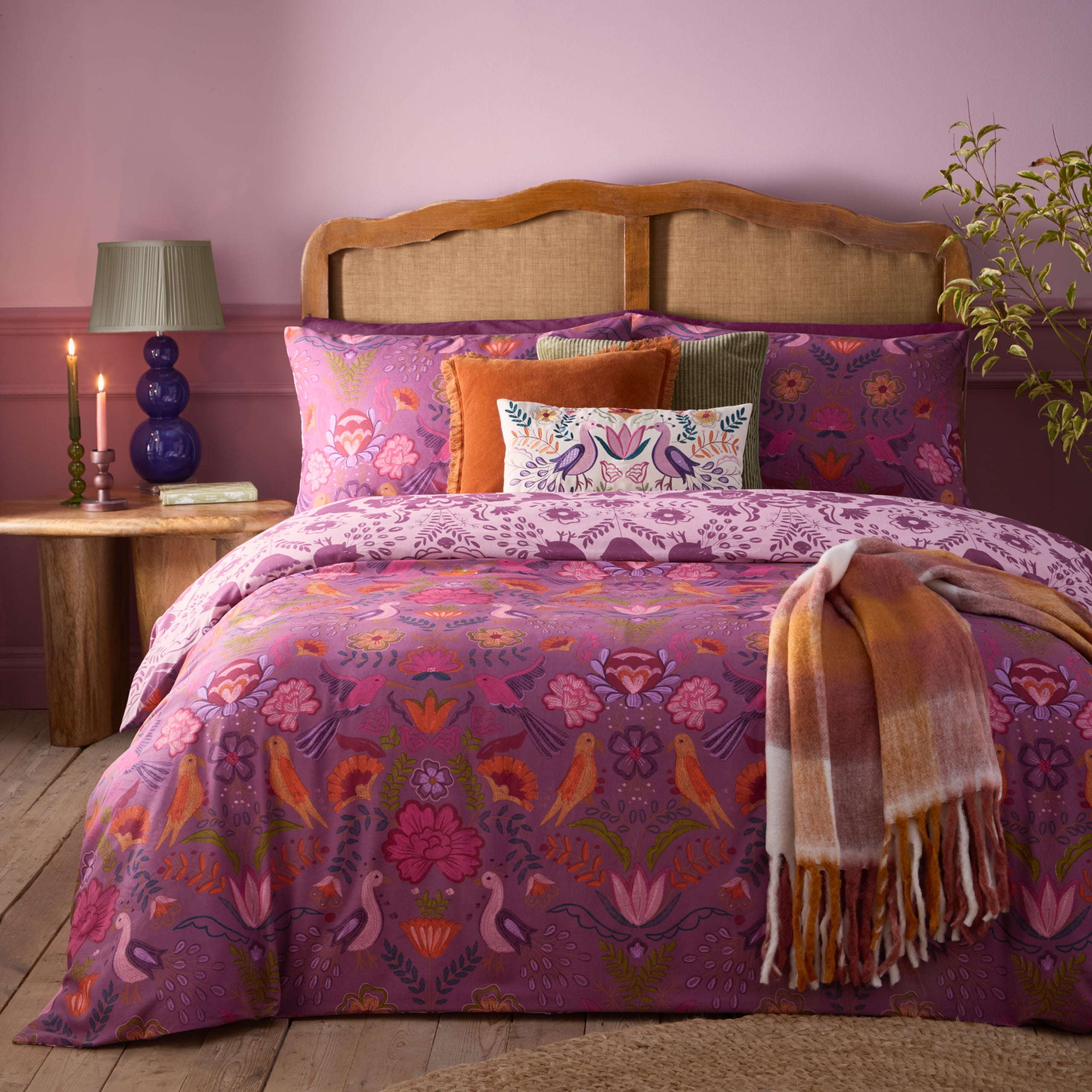 Broderie Floral Reversible Duvet Cover Set