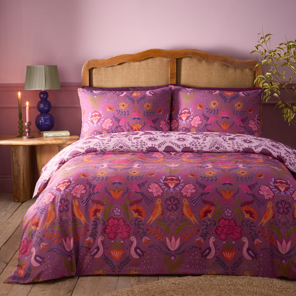 Broderie Floral Reversible Duvet Cover Set