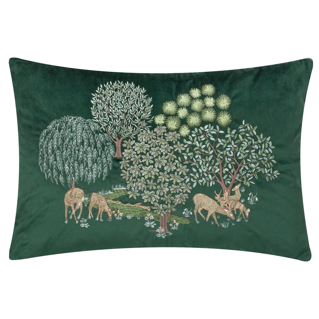 Brook Embroidered Velvet Cushion