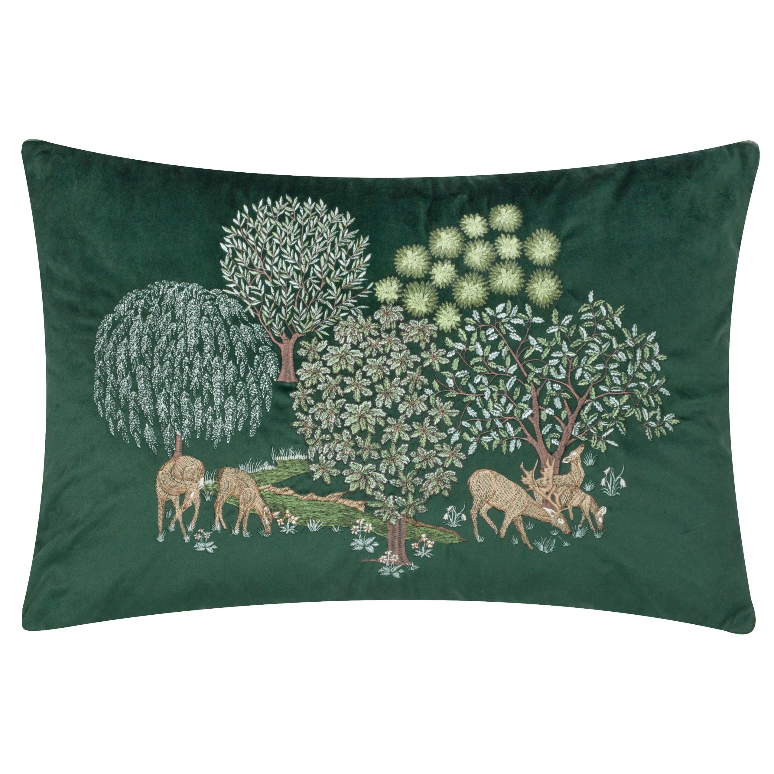 Brook Embroidered Velvet Cushion
