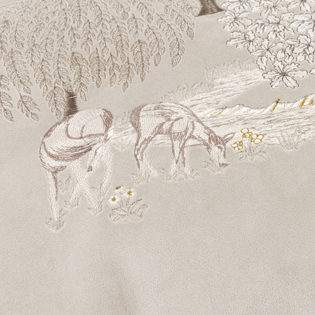 Brook Embroidered Velvet Cushion