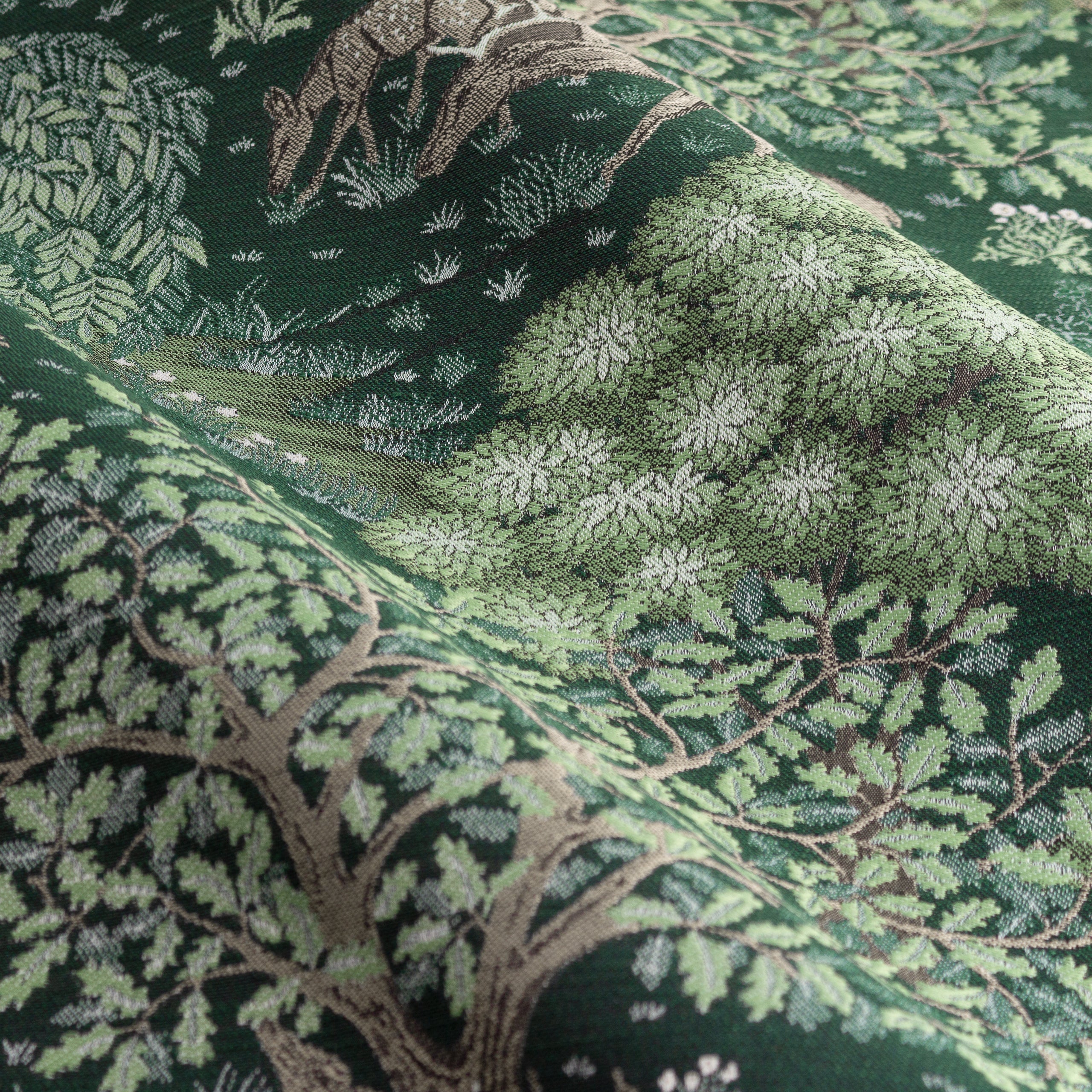 Brook Woodland Jacquard Pencil Pleat Curtains