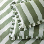 Birdie Stripe Ruffle Duvet Cover Set