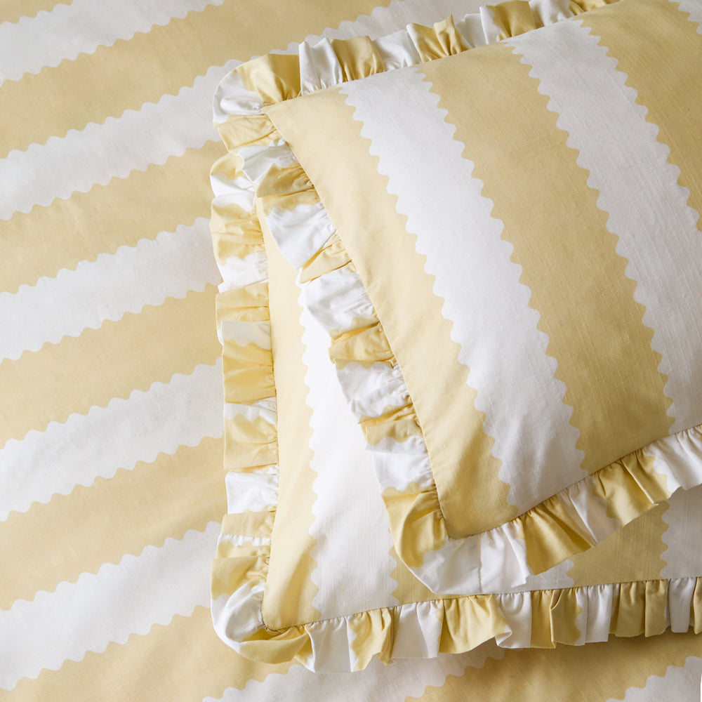 Birdie Stripe Ruffle Pillowcase Pair