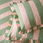 Birdie Stripe Ruffle Pillowcase Pair