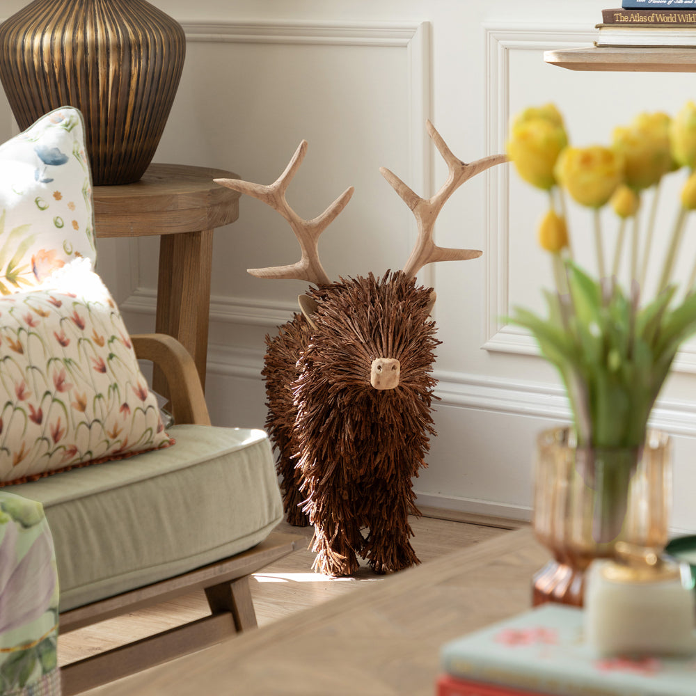 Stirling Standing Stag Wooden Sculpture