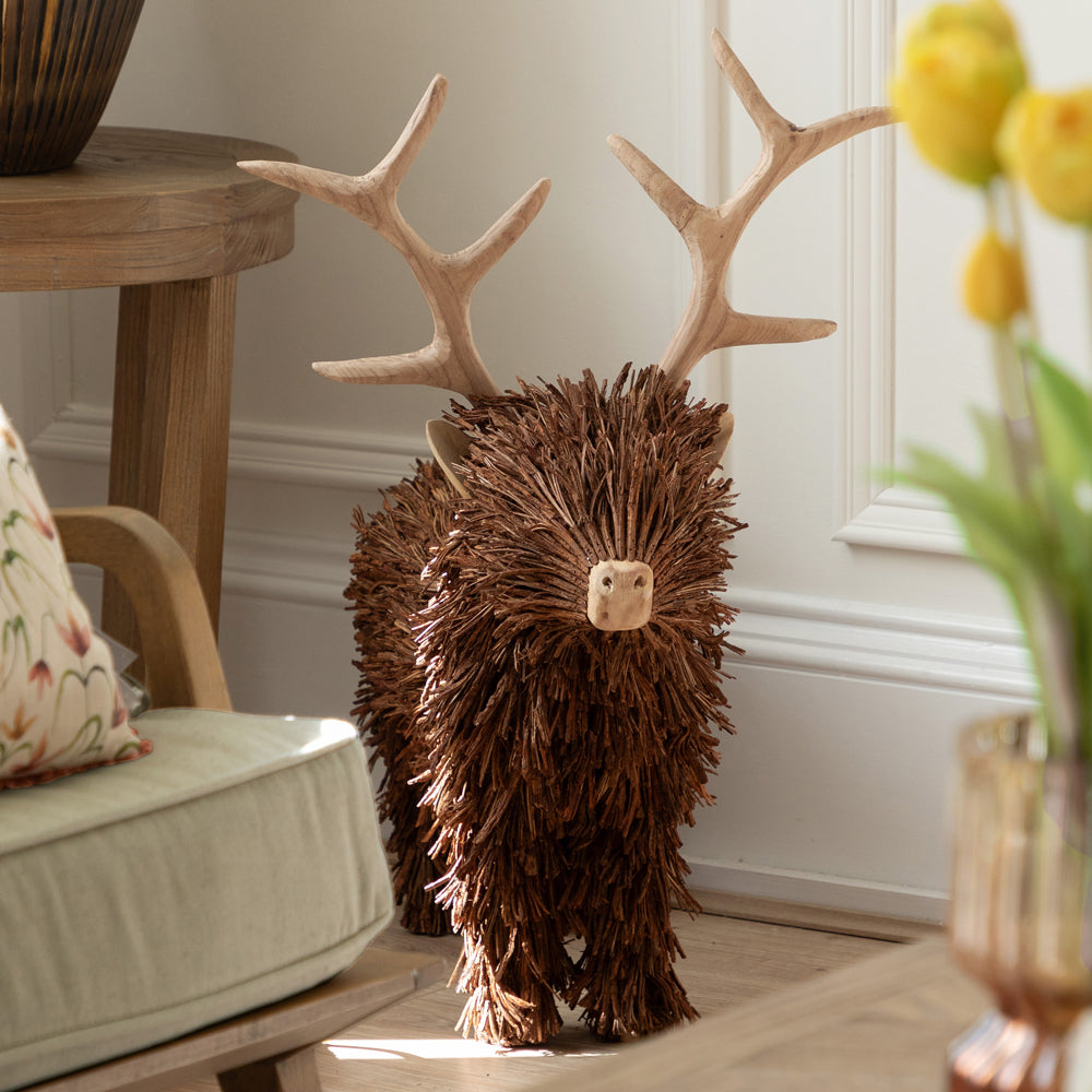 Stirling Standing Stag Wooden Sculpture