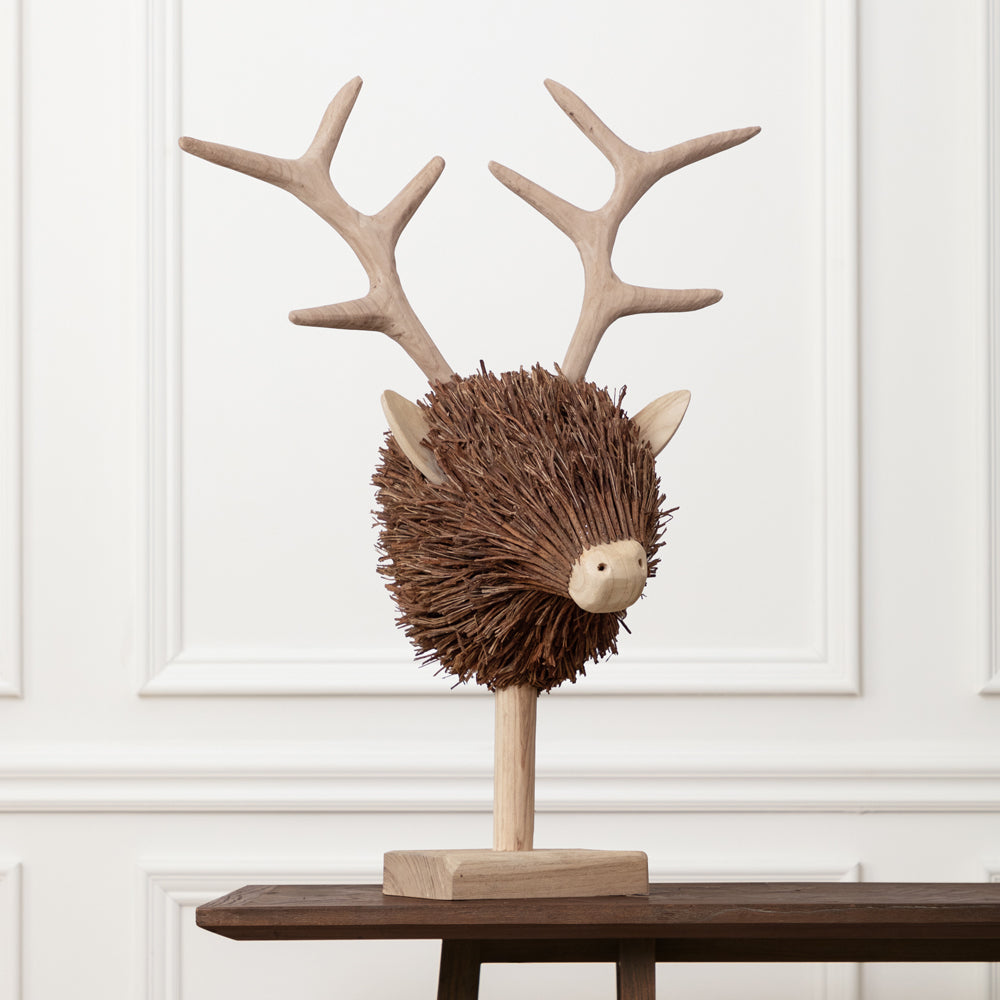 Stirling Stag Head Wooden Sculpture